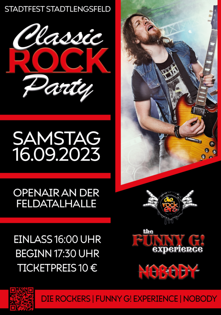 Flyer zur Classic Rock Party 2023